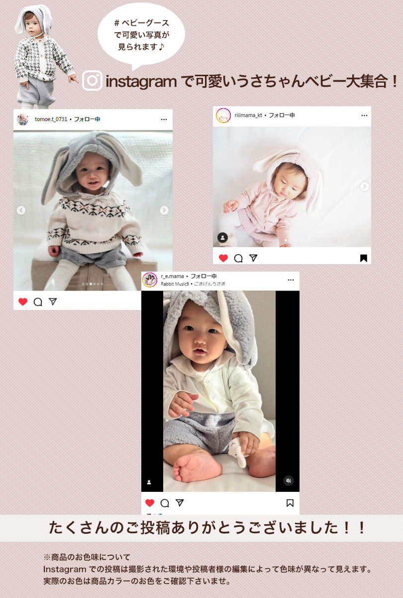 instagramでも、可愛いうさちゃんベビーの投稿を見られます。